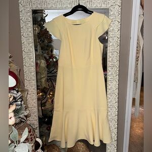 Banana Republic • Butter Yellow Cap Sleeve Ruffle Dress